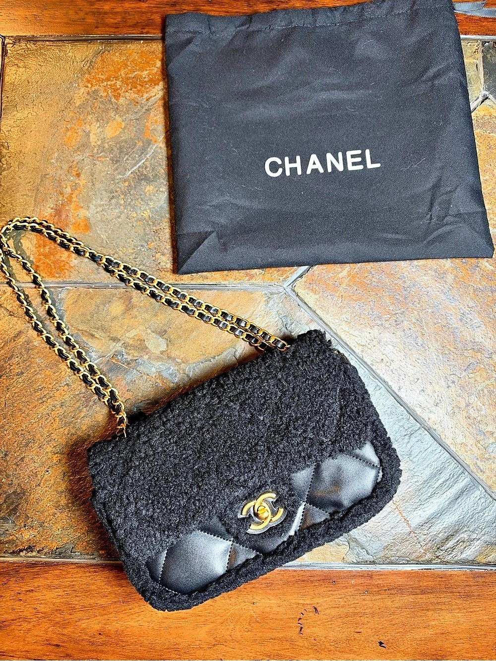 Chanel Black Sherpa Shoulder Bag